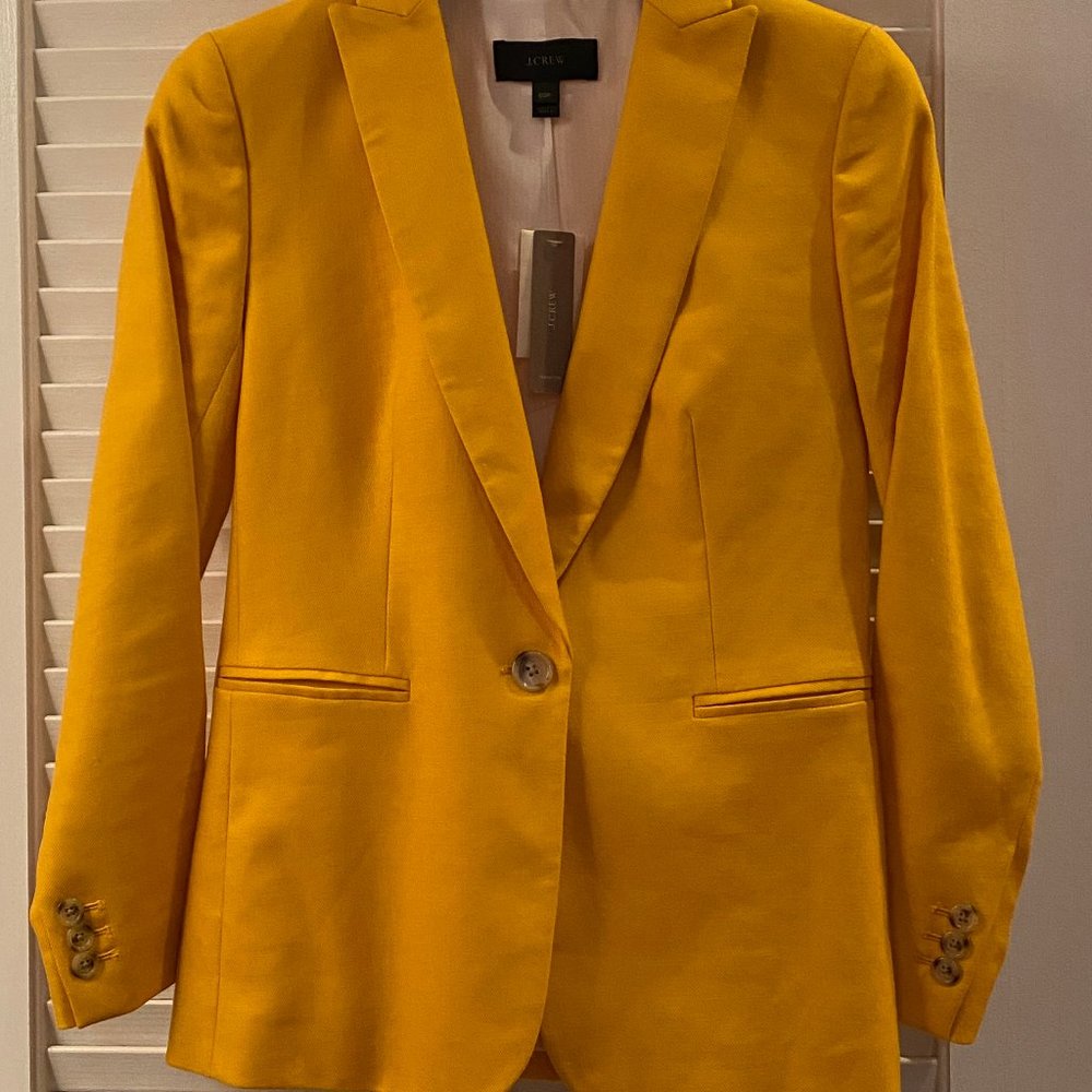 J. Crew Parke Blazer in Goldenrod Linen